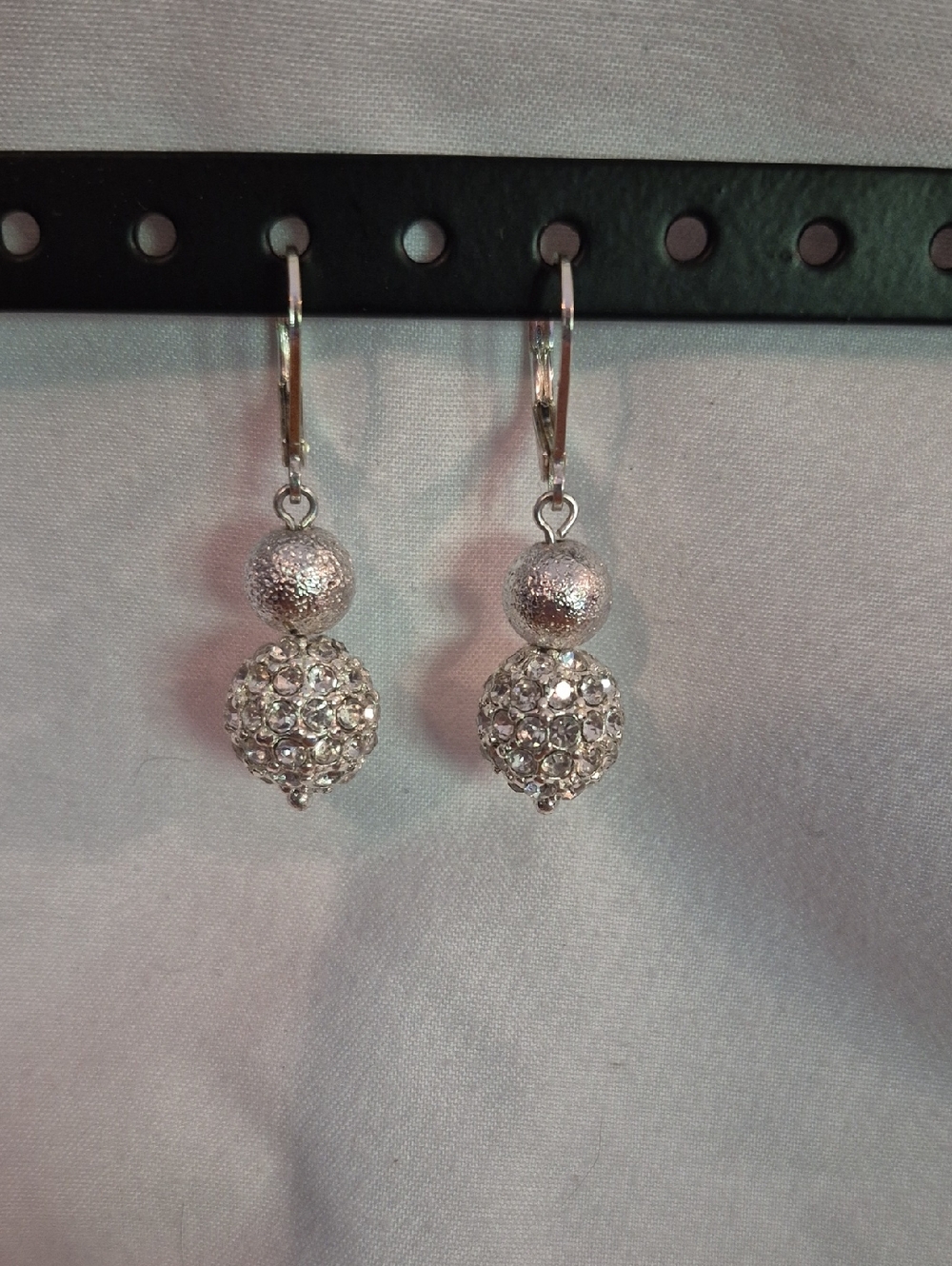 Silver Crystal Drop Earrings - Sparkling Dangle for Women